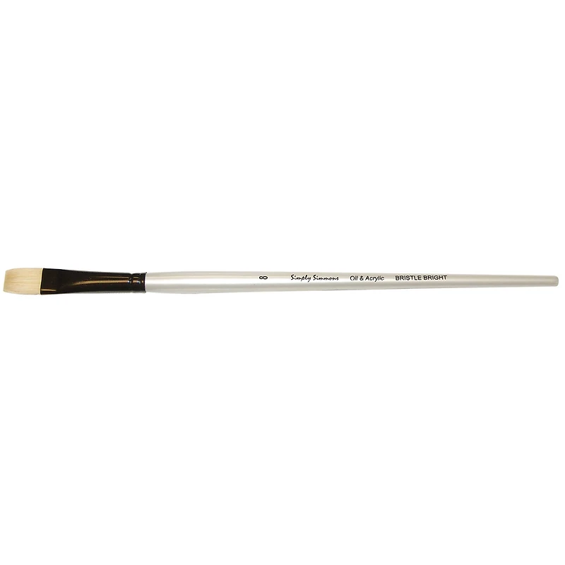 Robert Simmons Simply Simmons Long Handle Bristle Bright Brush, Size 8