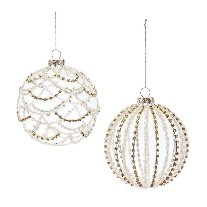 6ct. 4" Jeweled Glass Ball Ornaments
