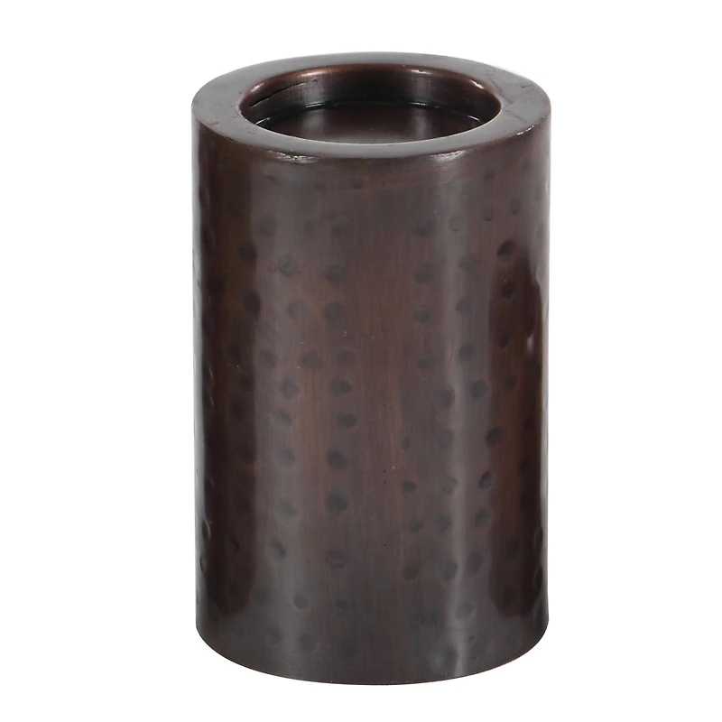 Brown Metal Industrial Candle Holder Set