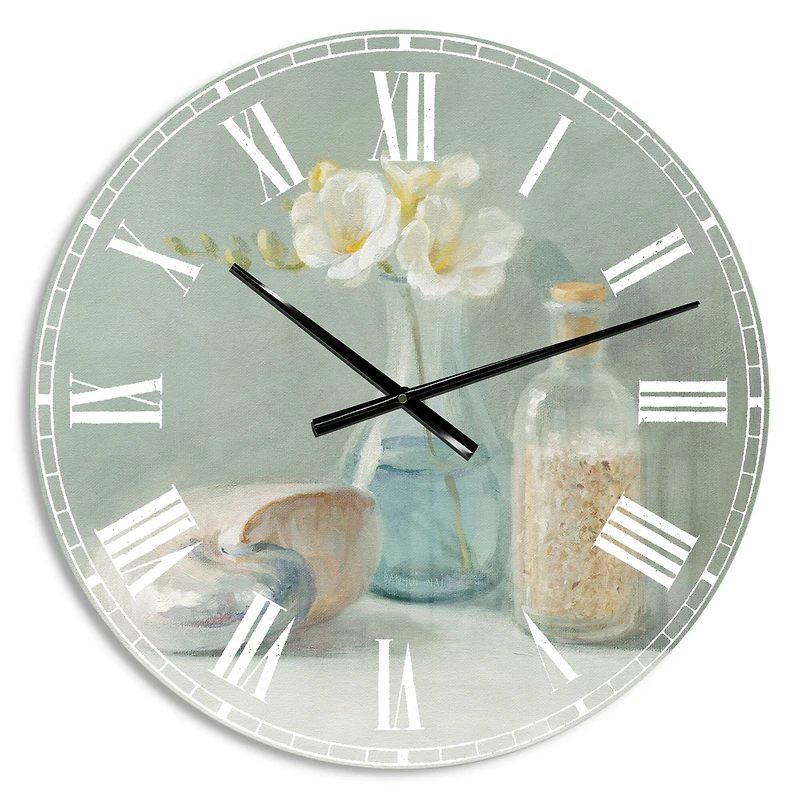 Designart 'Pastel Bath Ii Farmhouse Wall Clock