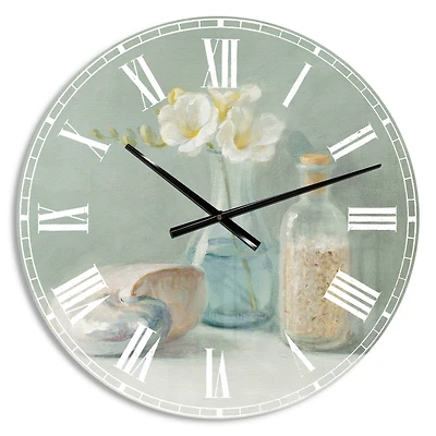 Designart 'Pastel Bath Ii Farmhouse Wall Clock