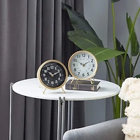 7" Gold Metal Modern Clock Set