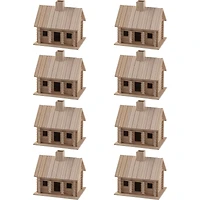 8 Pack: 9" Log Cabin Birdhouse by Make Market®