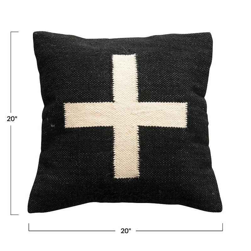 Hello Honey® 20" x 20" Swiss Cross Cotton Wool Throw Pillow