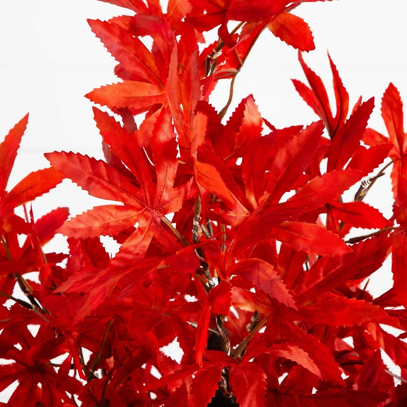 2ft. Pre-Lit Red Autumn Maple Artificial Fall Tree with 50 Warm White LED Lights and Detachable Base