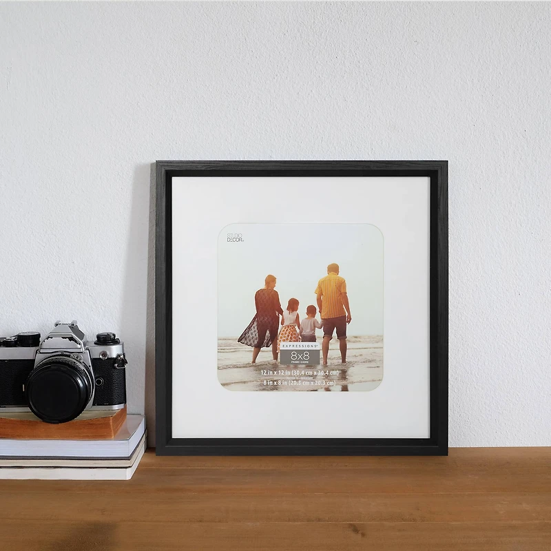 Expressions™ 8" x 8" White & Black Frame with Mat by Studio Décor®