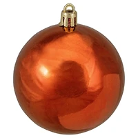 32ct. 3.25" Shiny Orange Shatterproof Plastic Ball Ornaments