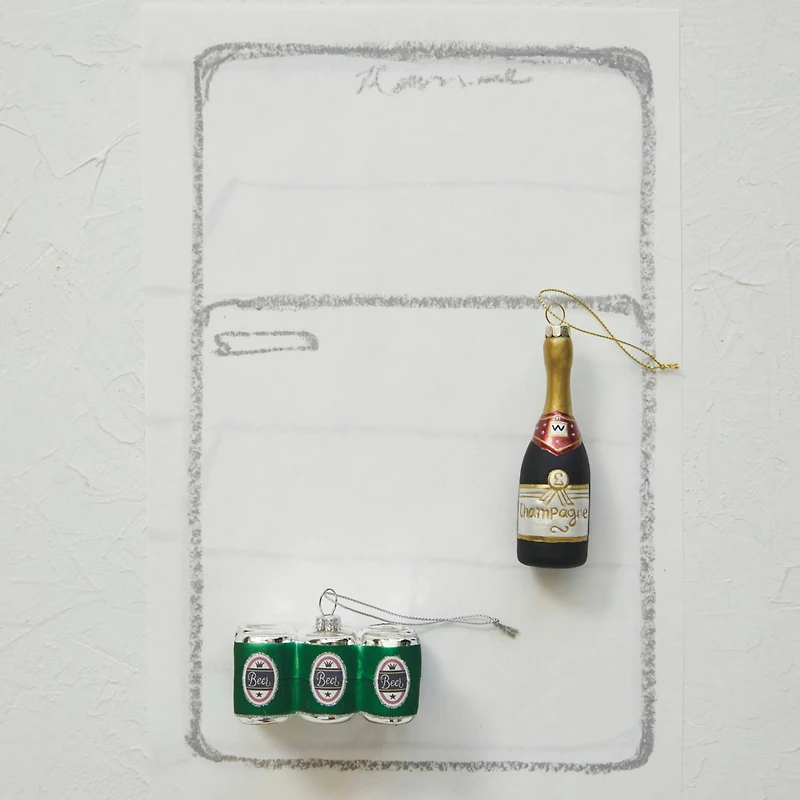 Hello Honey® 3.25" Green Beer 6-Pack Glass Ornament