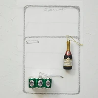 Hello Honey® 3.25" Green Beer 6-Pack Glass Ornament