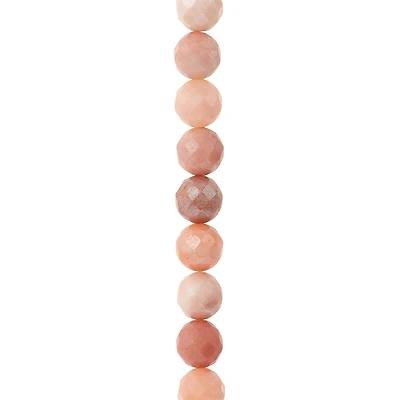 12 Pack: Peach Aventurine Silverite Faceted Round Beads by Bead Landing™, 8mm