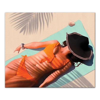 Sunbathing Palm Shadows Canvas Wall Art