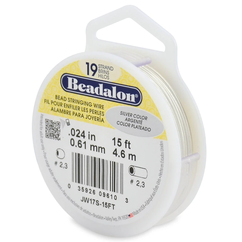 Beadalon® 0.61mm Silver 19 Strand Bead Stringing Wire, 15ft.