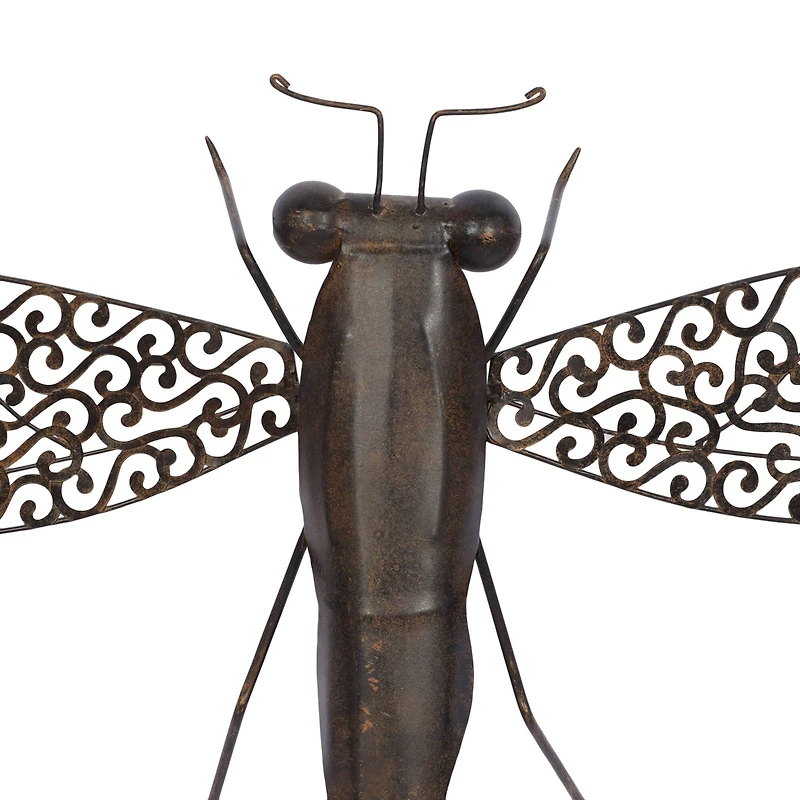 Brown Dragonfly Metal Rustic Wall Decor