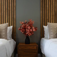 29" Artificial Coral Eucalyptus Arrangement in Black Vase