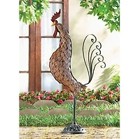 31" Metal Rooster Sculpture