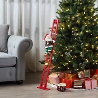 43" Super Climbing Plaid Santa with Ladder