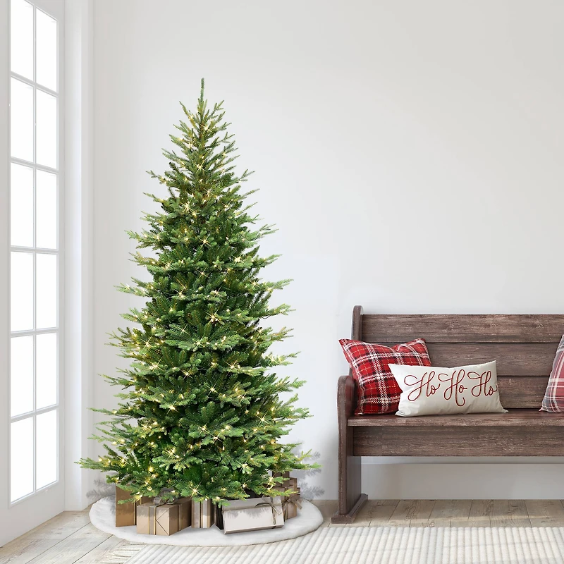 6.5ft. Pre-Lit Balsam Fir Artificial Christmas Tree, Clear Lights