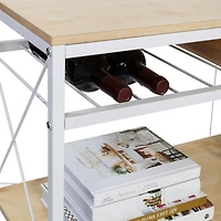 Honey Can Do White & Oak Rolling Kitchen Island