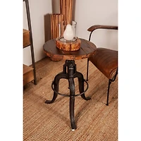 29" Brown Iron & Wood Industrial Stool