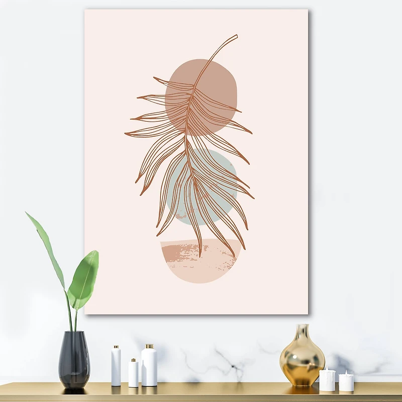 Designart - Moon & Sun Shapes In Retro Terracotta Tones II