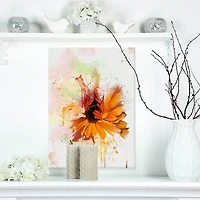 Designart - Sunflower Drawing with Paint Splashes