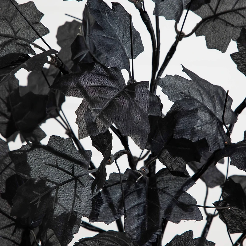 2ft. Pre-Lit Artificial Halloween Black Maple Tree with 24 Orange & Purple LED Lights