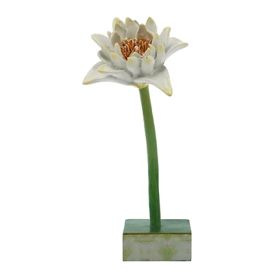 9.75" White Lotus Flower Tabletop Accent by Ashland®