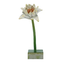 9.75" White Lotus Flower Tabletop Accent by Ashland®