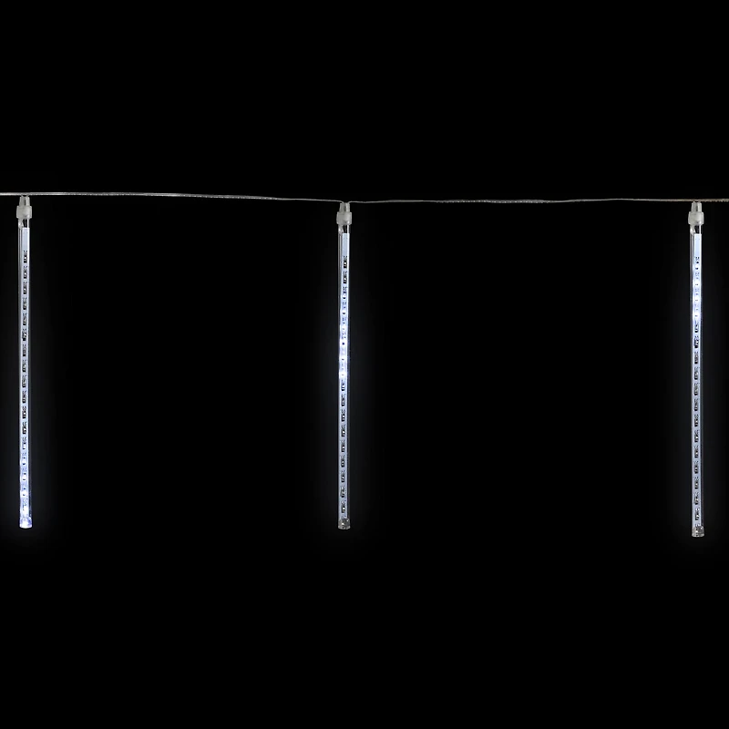Set of 10 Transparent Dripping Icicle Snowfall Christmas Light Tubes - 14 ft Clear Wire