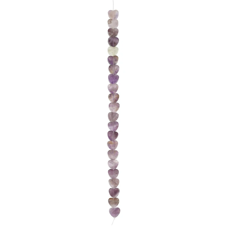 Amethyst Heart Beads, 7.8mm by Bead Landing™
