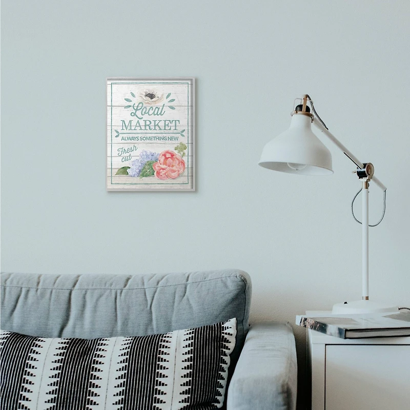 Stupell Industries Local Market Gray Framed Wall Art