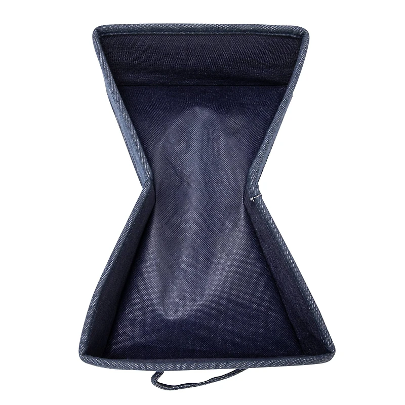 Household Essentials 11.5" Denim Blue Collapsible Cotton Blend Rectangular Storage Drawer, 2ct.