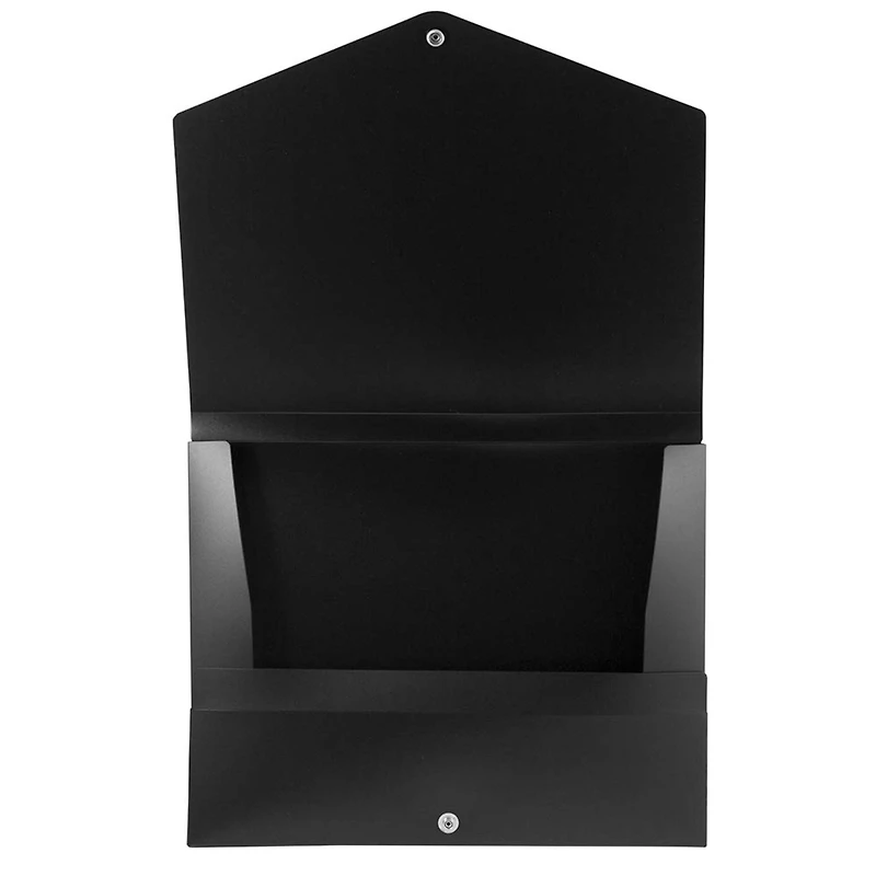 JAM Paper Black Plastic Portfolio with Snap Closure 10" x 12.5"