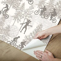 RoomMates Netflix Stranger Things Hawkins Woods Taupe Peel & Stick Wallpaper
