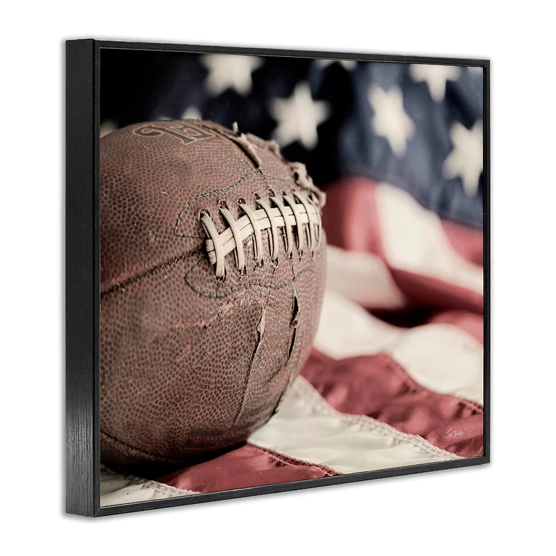 Stupell Industries Football & American Flag Framed Giclee Art