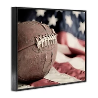 Stupell Industries Football & American Flag Framed Giclee Art