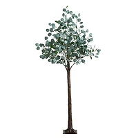 6ft. Pre-Lit Artificial Eucalyptus Tree with Warm White LED Lights
