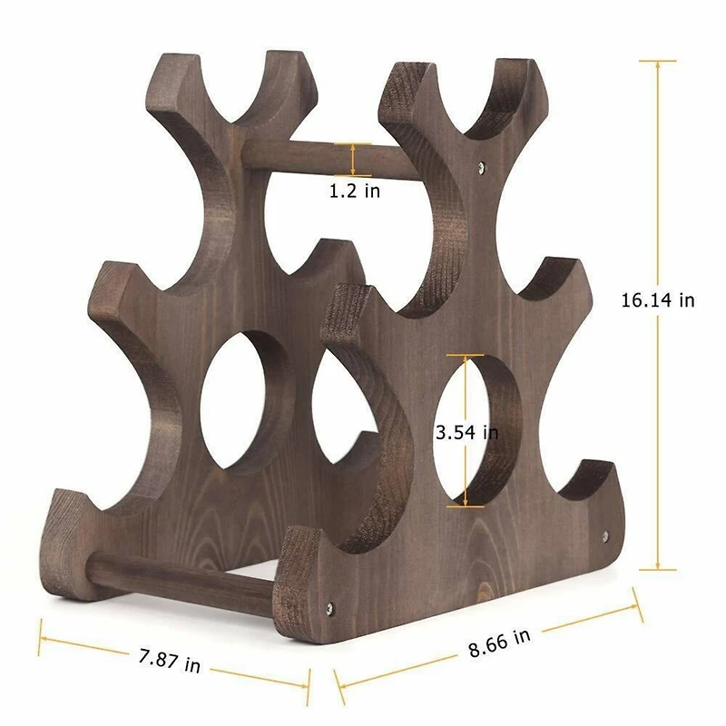 NEX™ 16" Countertop 6-Bottle Wood Wine Rack