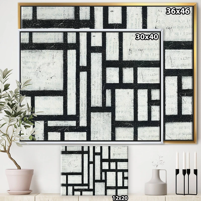 Designart - Black and White Labyrinth geometric