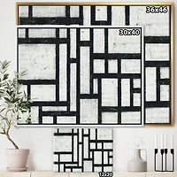 Designart - Black and White Labyrinth geometric