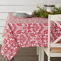 Tango Red Damask Tablecloth 70" Round