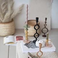 Hello Honey® Black Decorative Cast Metal Taper Candle Holder