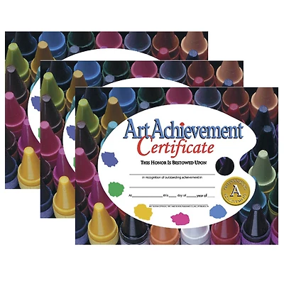 Hayes® Art Achievement Certificate, 3 Packs of 30