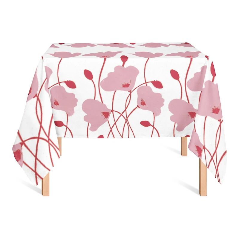 Pink Retro Florals 58" x 58" Tablecloth