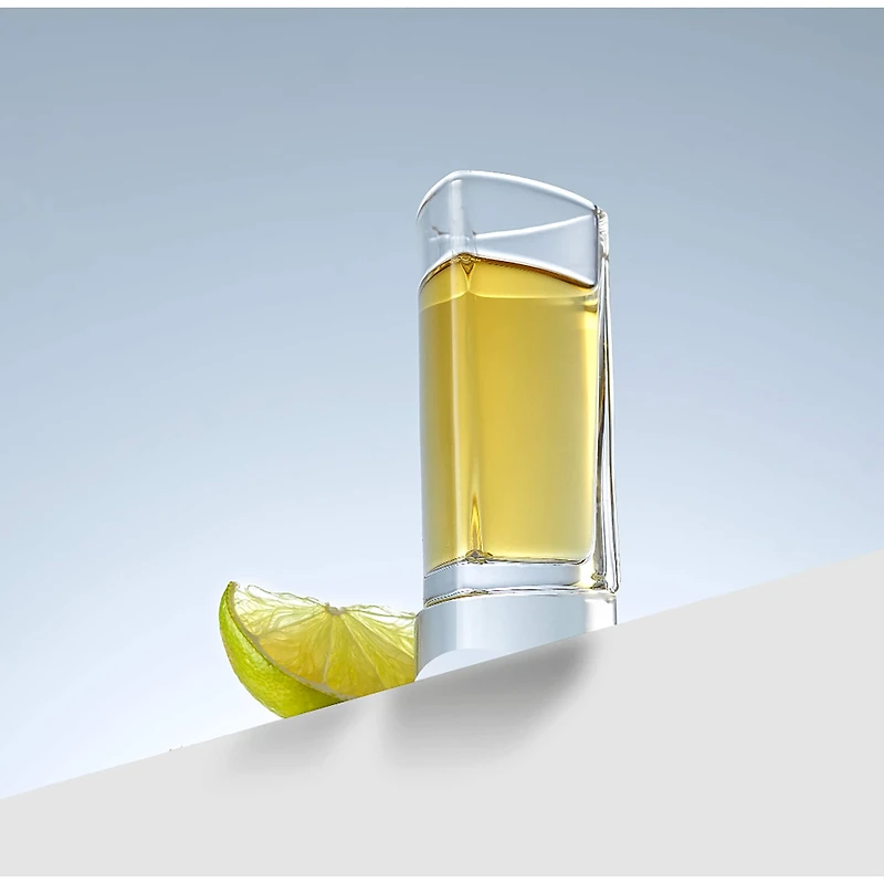 JoyJolt® 1.5oz. Aqua Vitae Triangle Off Base Shot Glasses, 4ct.