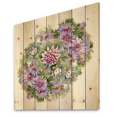 Designart - Bouquet With Purple Chrysanthemums and Daisies