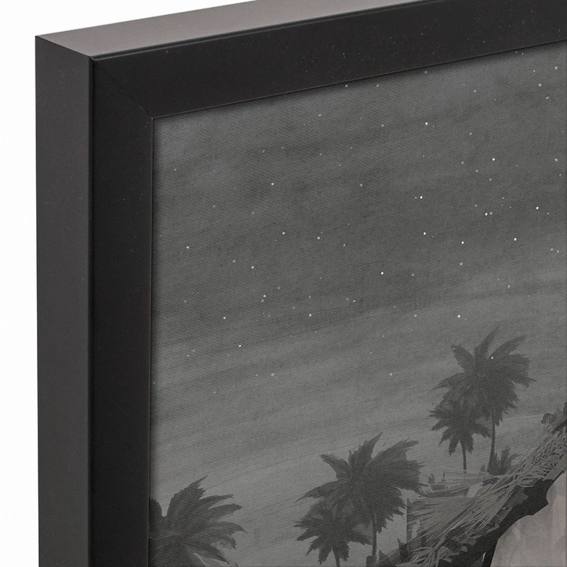 Neutral Painted Nativity Black Framed Canvas Wall Art