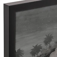 Neutral Painted Nativity Black Framed Canvas Wall Art