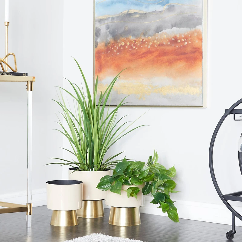 Cream Modern Planter, Set of 3" 11", 10", 9"