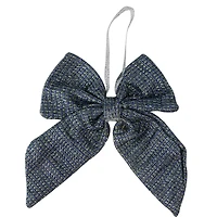 5.25" Blue Double Loop Christmas Bow Wall Décor